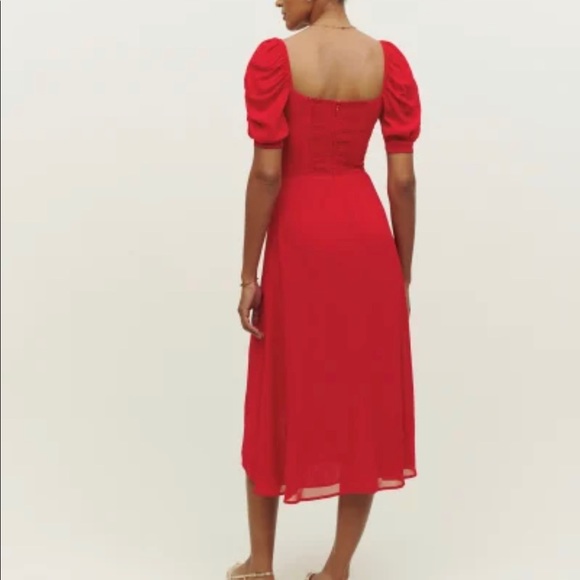 Reformation Bandit Dress in Cherry Res - Picture 2 of 4